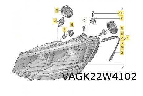 Volkswagen Caddy (1/21-) (2K) koplamp Rechts (halogeen) Origineel! 2K8941006D