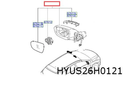 Hyundai i20 (1/15-11/20) rétroviseur gauche (Elb. / chauffant) (indicateur de côté) (capot à peindre) Original ! 87610C8170