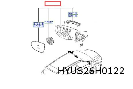 Hyundai i20 (1/15-11/20) rétroviseur gauche (Elb. / chauffant) (indicateur de côté) (capot à peindre) Original ! 87610C8170
