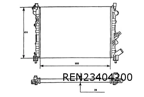 Renault Espace III (11/96 - 9/02) Renault Laguna (-6/98) Laguna (1.6/1.8/2.0) (-AC) / Espace (2.0-8V -AC) radiateur OES! 7701038237