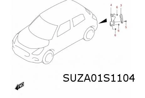 Suzuki Swift 5/24- (A0L) dode-hoeksensor Rechts achter Origineel! 3F50070T01