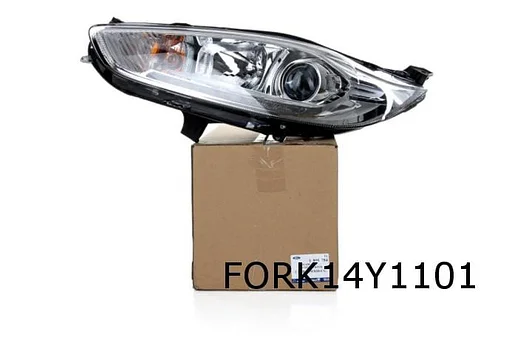 Ford Fiesta koplamp Links (halogeen / DE-lens / LED DRL) (chrome) Origineel  2126899