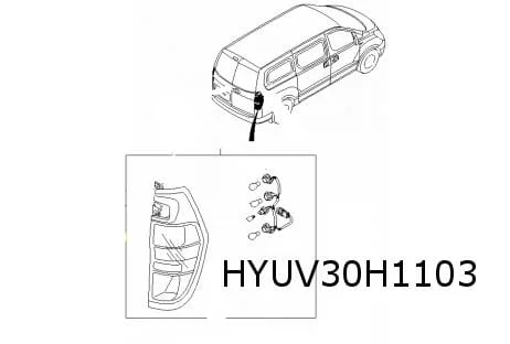Hyundai H300 achterlicht Links (bij achterdeuren) Origineel!  924014H060