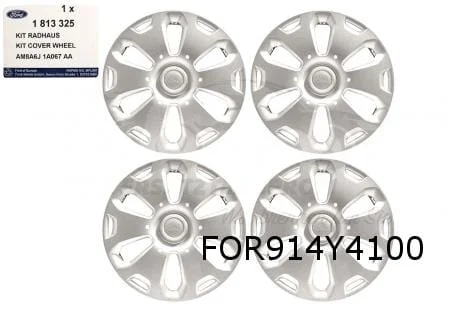 Ford Fiesta Wieldoppen set 14'' (set 4 stuks) zilver Origineel! 1813325