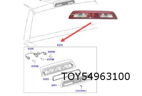 Toyota Tundra (8/13- 8/17) derde remlicht Origineel!  815700C050