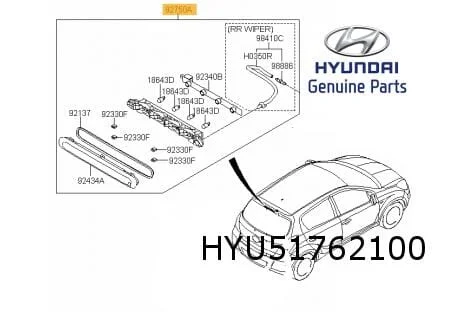 Hyundai i20 (-1/15) derde remlicht (bij wisser achter) Origineel! 927701J000
