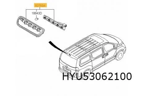 Hyundai H300 derde remlicht (bij achterdeuren) Origineel! 927504H010