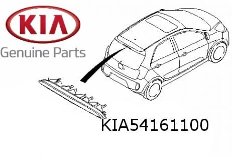 Kia Picanto II derde remlicht (bulb type) (bij achterruitwisser) Origineel! 927001Y000