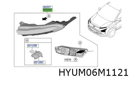 Hyundai Bayon dagrijlamp L (halogeen) Origineel! 92207Q0500