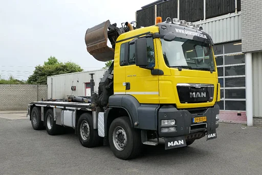 MAN TGS 41.480 | 8X4 | HMF 1643-Z2 | Remote Control | Hyva Hooklift | 591871Km | 2014 | Euro5 | Wide Spread | NL-Truck