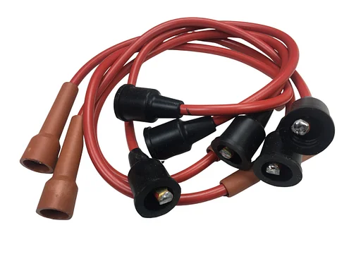 Volvo Bougiekabelset 140+ 1800S+P1800E+P1800ES rood silicon incl bobinekabel 275661 Volvo onderdeel nr 275661