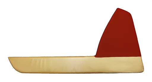 Volvo Bekleding P1800 Jensen deurpaneel linksonder onder rood/zilver 301.303 301-176 1961-1962 Volvo onderdeel nr 665401