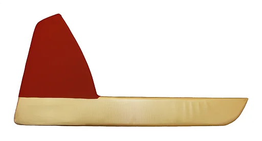Volvo Bekleding P1800 Jensen deur rechts boven rood/zilver 301-303 301-176 1961-1962 Volvo onderdeel nr 665402