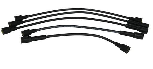 Volvo Bougiekabelset B18+B20 zwart silicon rubber inclusief bobinekabel Volvo onderdeel nr 670523