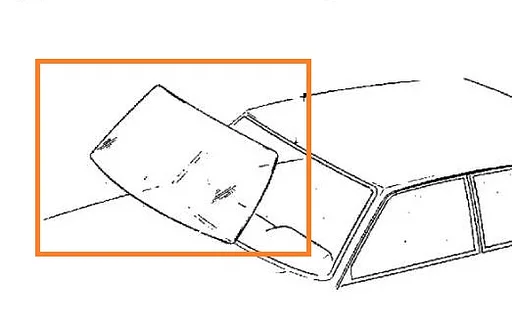 Volvo Voorruit 240+260  helder 61.5cm hoog (plakruit)  1312985 1247242 -1990 Volvo onderdeel nr 1312985