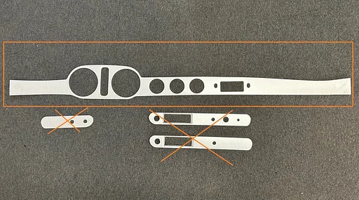 Volvo Dashboard P1800 aluminium paneel bovenste lange LHD Volvo onderdeel nr 665432