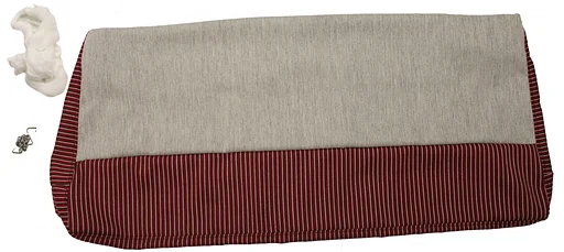 Volvo Bekleding PV444 achterbank hoes zitting rood/grijs AS-HS 1951-1955 93.107 SET = + RUG nr 95736 Volvo onderdeel nr 95720