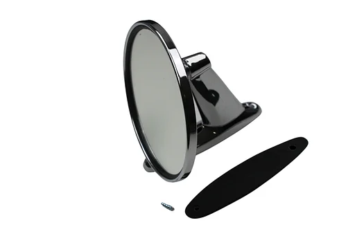 Volvo Spiegel rond (GT look) chroom diameter 11cm met schroefbevesting (5 cm afstand) Volvo onderdeel nr 276610