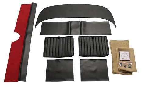 Volvo Bekleding P1800 Jensen achter complete set zwart 306-219 1963 Volvo onderdeel nr 277305