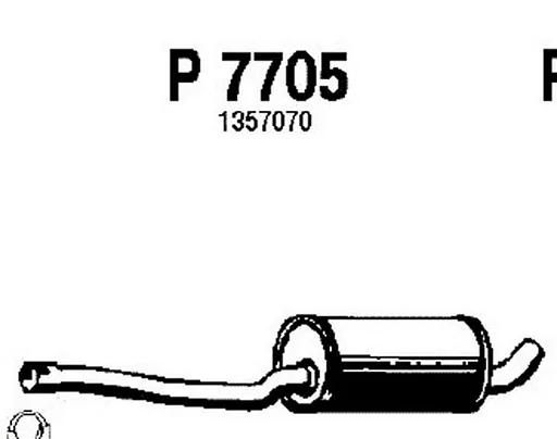 Volvo Uitlaatdemper 740 middelste Volvo 740 B200/230 A/E/K zie 1357070 Volvo onderdeel nr 1332534
