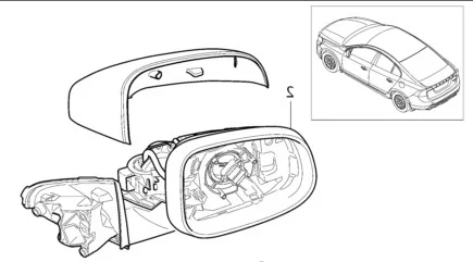 Volvo Spiegelglas rechts C30 C70 (2006-) S40 (2004-) S60 2007-2018 S80 (2007-) V40 (2013- V40 XC V50 V60 2011-2018 V70 2008 voor linksgestuurd OEM ref 30716486 31299499  Volvo onderdeel nr 30716483_B