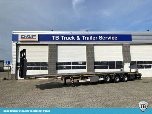 Other KAESSBOHRER  SPA M3 / 1N - 18 / 27 Heavy Duty uitschuifbare vlakke mega trailer met liftas, rongen en oprijplaten