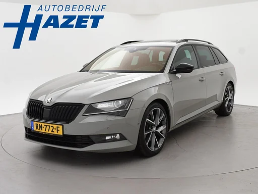 Skoda Superb + WEGKL. carro de reboque | PANORAMA | 19 INCH | CANTON | ADAPTIVE CRUISE | ALCANTARA