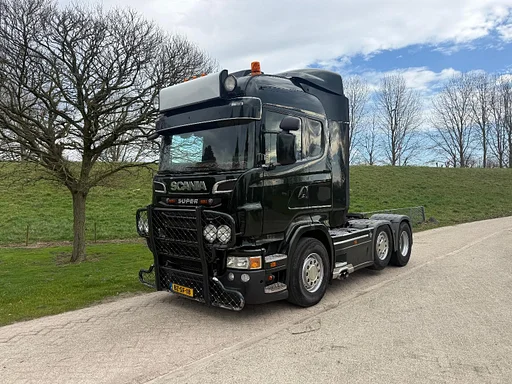 Scania R 500 6x2 - Retarder - Hydrauliek - Voorloper, gestuurd, hefas - Handgeschakeld - Standairco - Schuifschotel