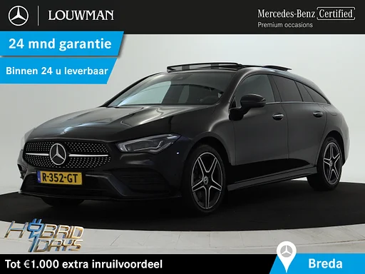 Mercedes-Benz CLA 250 Shooting Brake e Business Solution AMG Nightpakket | Panoramadak | Sfeerverlichting | Keyless Go | Parkeerpakket met Camera | LED | Inclusief 24 maanden MB Certified garantie voor Europa.