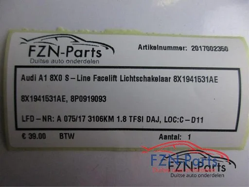 Licht Schakelaar Audi A1 (22735509)