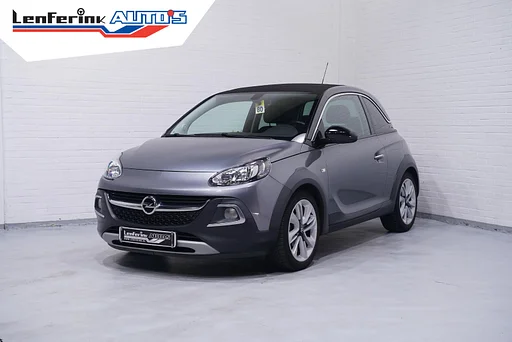 Opel Adam 1.0 Turbo Rocks BlitZ NAP 17"lmv climate-controlle navi-fullmap electrisch-vouwdak multifunctioneel-stuurwiel apple-carplay cruise-controlle stoel-stuurverwarming private-glas camera