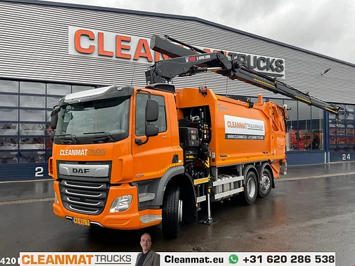 DAF FAN CF 340 Hiab 23 ton/meter laadkraan Welvaarts weighing system
