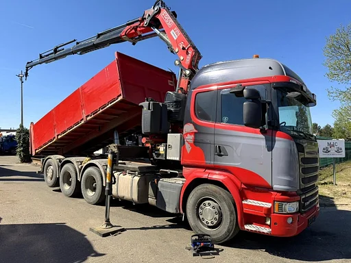 Scania G490 8x4 TRIDEM TIPPER + CRANE FASSI F275A.2.25 (5x) - ROTATOR - RADIO - RETARDER - *386.000km* - EURO 6 - LIFT/STEERING AXLE - FRIGO