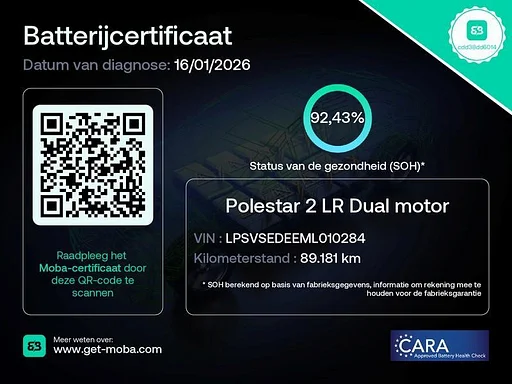 Polestar 2 Long Range Dual motore 408pk 92.4% SoH [ PILOT PLUS+PANO+STOEL/STUURWIELVERWARMING ]