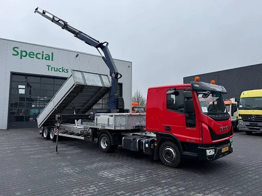 Iveco Eurocargo 10-220 + Veldhuizen P46-2 Kipper / Machine transporter / Amco Veba V809NG 4S