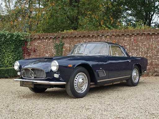 Maserati 3500 GTi Touring Coupe Extensively restored by a "Classiche" Master in 2017-2018, Accompanied with "Certificato di Origine", Matching numbers and periodically correct color scheme, Presented in "Blu Scuro over Pelle Connolly Neutra", Bare metall body-restoration by known specialist, Offered with photos and invoices,