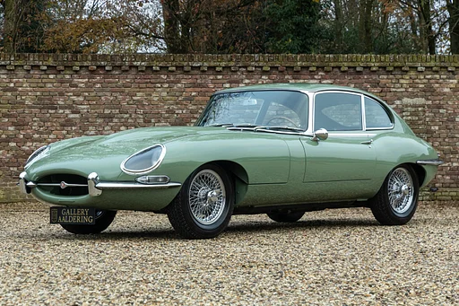 Jaguar E-Type 4.2 Litre Series 1 Coupe "Willow Green" Nut and bolt restored and rebuilt, Matching numbers E-Type Coupé in the 2+2 configuration, Accompanied by the Jaguar Heritage Trust certificate, In a striking color combination of Willow Green over Suede Green interior, "Jaguar...Always a leap ahead",