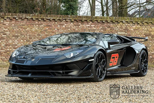 Lamborghini Aventador SVJ Roadster "Ad Personam" Exclusive: from the first owner and delivery mileage, SVJ - also known as "SuperVeloce Jota" (track and performance superiority), Executed in Nero Alecta over Nero Cosmus, "Ad Personam" - Not the standard Aventador SVJ, German-supplied SVJ with the desired options,In mint condition and collectible quality,
