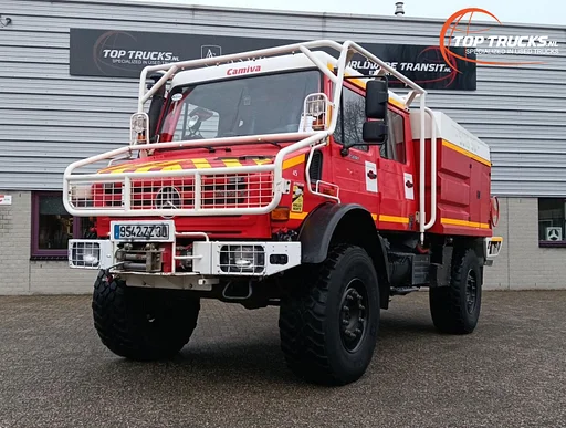 Unimog U 5000 Mercedes Benz -4x4 - (type 437.4) 4000 ltr -Lier, Winch -Feuerwehr Doppelkabine,Uberrollkafig - Camiva