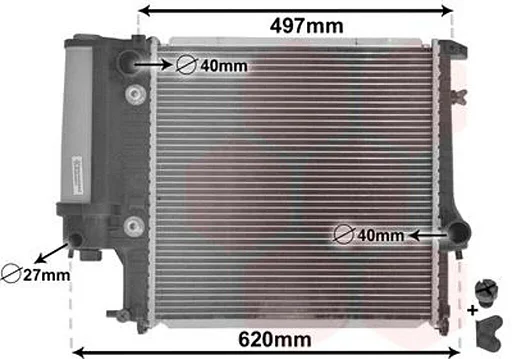 Radiateur 440x440x34 MM aut BMW 3 serie E30 4 cyl  17111719136 1719136 06002125