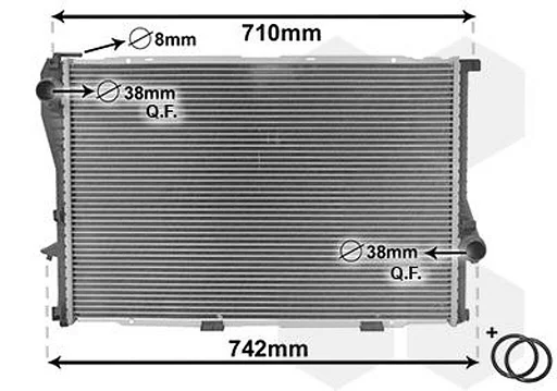 Radiateur 428x650x40 MM schakel BMW 3 serie E30 4 cyl  17111436062 1436062 06002235