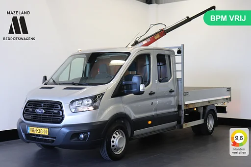 Ford Transit 2.0 TDCI 170PK Dubbel lucht Openlaadbak L4 EURO 6 - Airco - Navi - Cruise - Kraan -  € 19.900,- Excl.