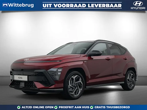 Hyundai Kona 1.6 GDI HEV N Line Sky Full Hybride automatico con Tetto Pano navigatie, Adaptive Cruise Control en Sport uitvoering Uit azione leverbaar!