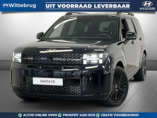Hyundai Santa Fe 1.6 T-GDI PHEV Black Line 4WD 7p. Plug-In Hybride automaat met Black Pack, Lederen bekleding en 360 graden Camera Uit voorraad leverbaar!