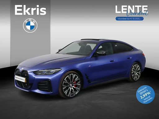 BMW i4 M50 High Executive 84 kWh | Schuif-/kanteldak | Adaptief M Onderstel | Comfort Access | Driving Assistant Professional | Stuur- en sedili riscaldati | Laserlight | Carbon Interieur | Lentevoordeel