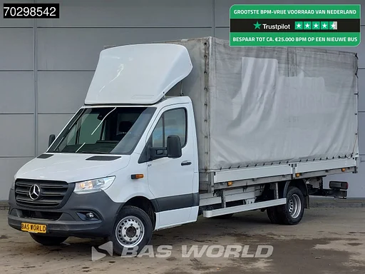 Mercedes-Benz Sprinter 519 CDI 3.0L V6 Automaat 484cm Dubbellucht Huif Bakwagen 190PK Airco Cruise Euro6 Meubelbak Koffer Airco