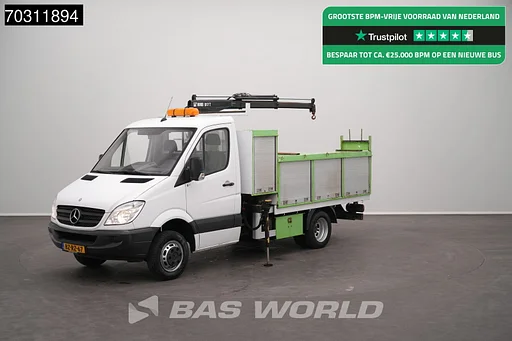 Mercedes-Benz Sprinter 510 CDI Kraanwagen Dubbellucht HIAB 071T-2-1M Open Laadbak Trekhaak Camera Crane Kraan Kranwagen Pritsche Pickup Open Box Trekhaak