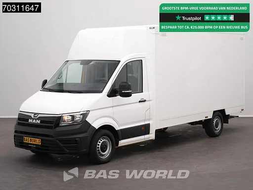 MAN TGE 3.100 433cm Bakwagen Achterdeuren Zijdeur Camera Euro6 Meubelbak Koffer Verkoopwagen Pakketwagen Airco