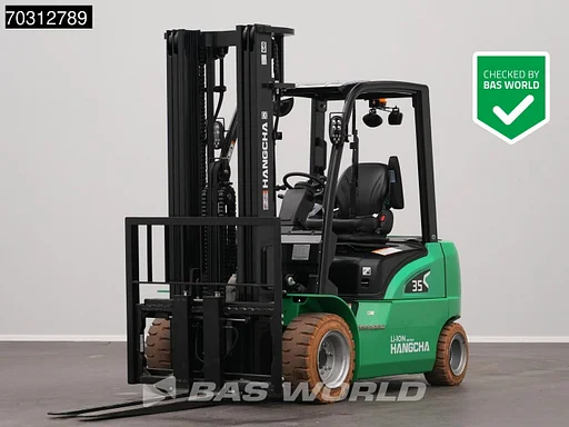 Hangcha CPD35 Electric Forklift - Li-ion - Triplex - Free lift - Side shift