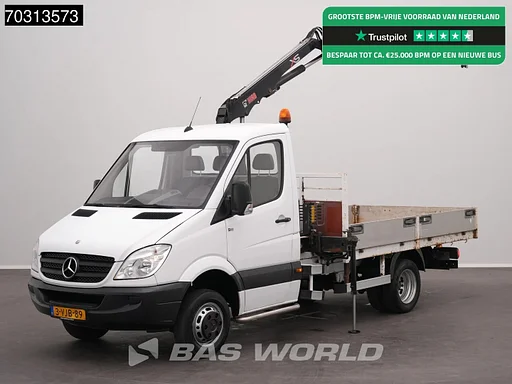 Mercedes-Benz Sprinter 513 CDI Kraanwagen Hiab 022 B-1 Dubbelllucht Trekhaak Kranwagen Crane Open Laadbak Pritsche Kraan Pickup Trekhaak
